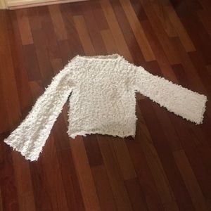 Sweater w/ Pom poms. Super comfy, stretchy & warm.
